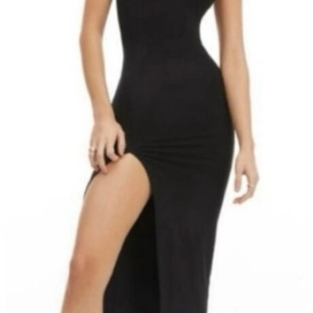 Good American One Shoulder Black Dress